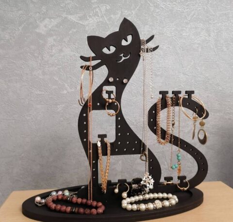 Laser Cut Cat Jewelry Organizer Jewelry Holder Stand Free Vector