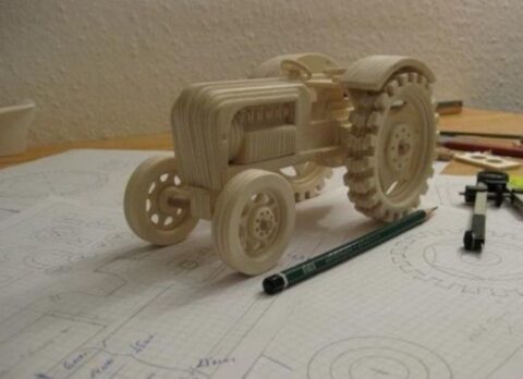 Laser Cut Tractor 4mm Free Vector